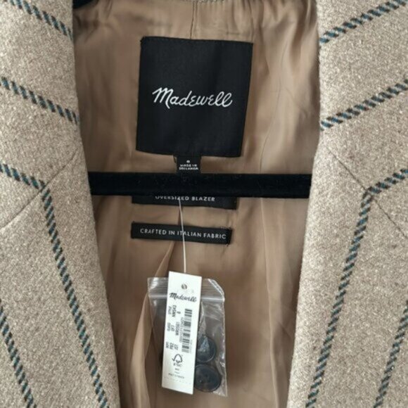 NWT Madewell The Bedford Oversized Blazer Size 8 Medium - Picture 4 of 5